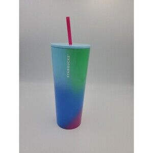 Starbucks Summer 2023 Ombre Prism Gradient Stainless Tumbler Venti 24oz NWT